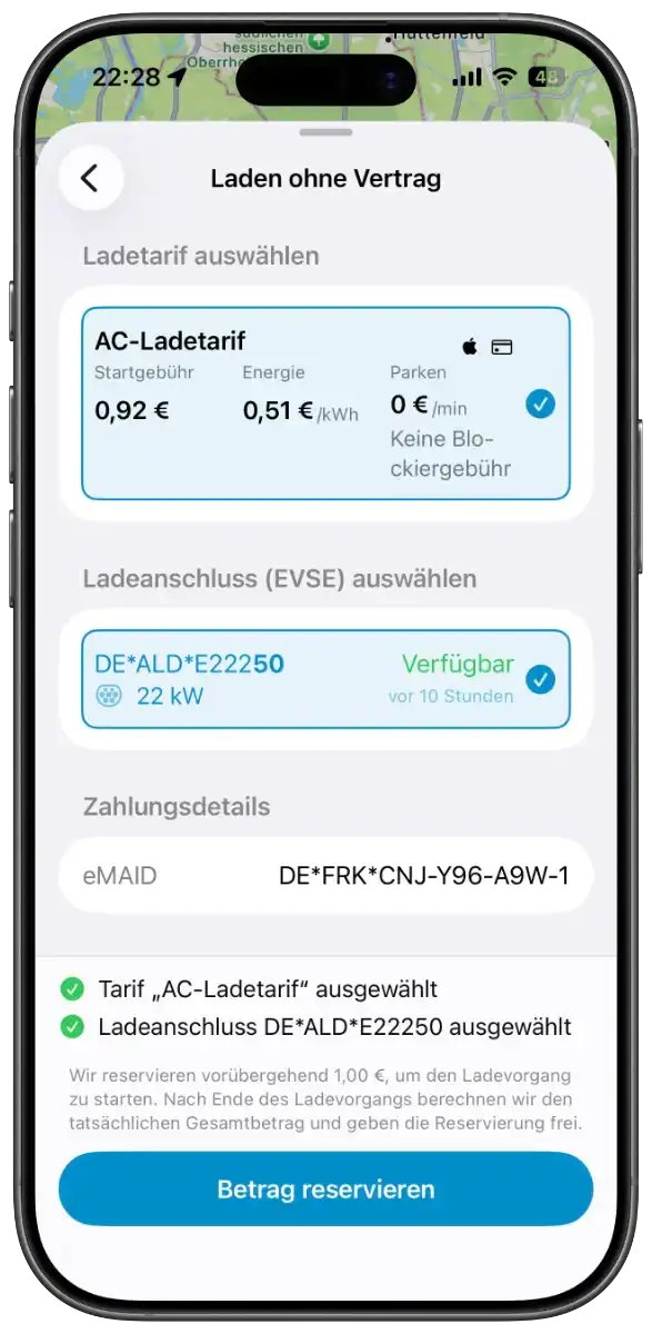 Detailansicht mit Preis und Zahlungsoptionen